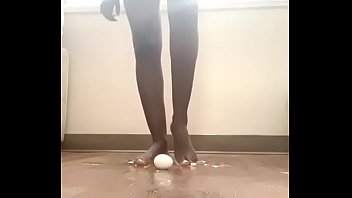 Foot fetish egg crushing