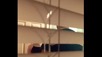 Voyeur Caught them fucking in the bathroom while h. up Christmas lights