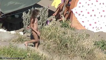 Hot brunette spycamed naked