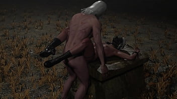 Ciri bound as Geralt Fucks her