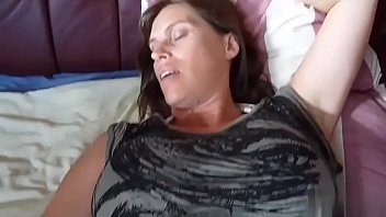 Brunette milf wife showing wedding ring probes her asshole