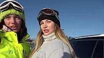 Hubby and wife tempt ski instructor into a dirty threesome